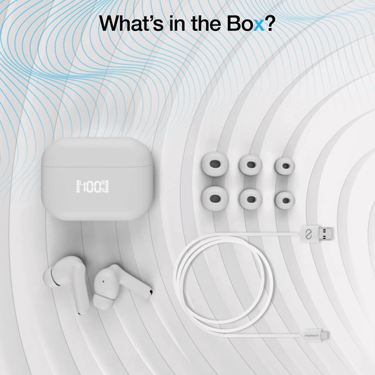 Active Noise Cancelling True Wireless Earbuds with Wireless Charging Case