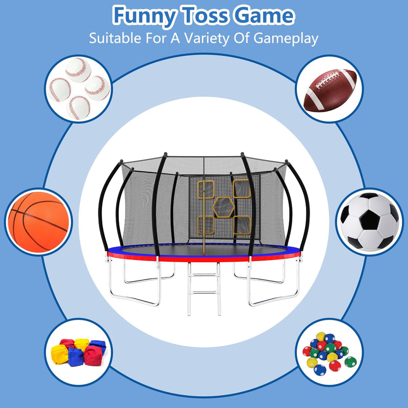 Load image into Gallery viewer, 14FT Trampoline, Outdoor Trampolines for Kids and Adults, Recreational Trampoline with Enclosure Net &amp; Ladder, Round Trampoline ASTM Approved
