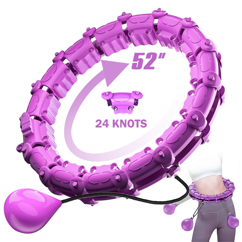 Load image into Gallery viewer, 1pc Smart Weighted Hula Hoops, Fitness Weight Loss Gear, With Detachable Knots &amp; Adjustable Weight
