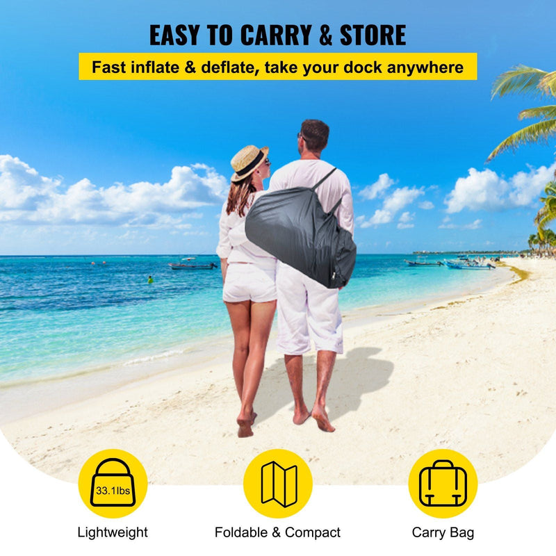 Load image into Gallery viewer, 8x5 ft Inflatable Floating Dock Platform with Electric Air Pump
