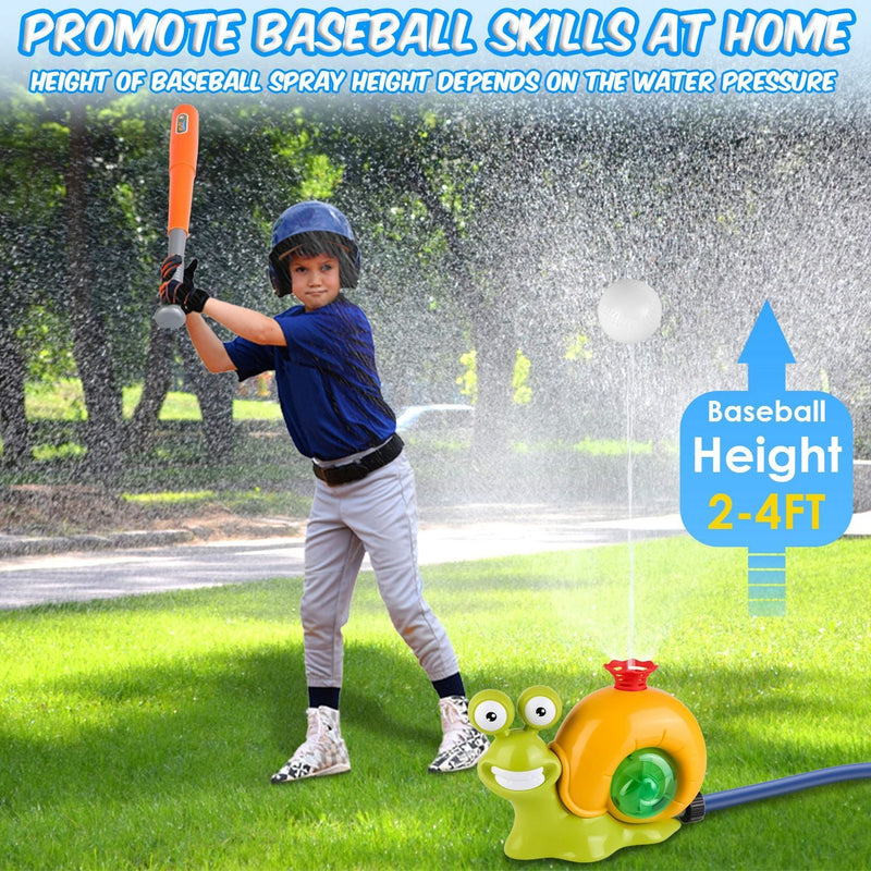 Load image into Gallery viewer, 2-in-1 Snail Baseball Sprinkler – Rotating Summer Water Toy
