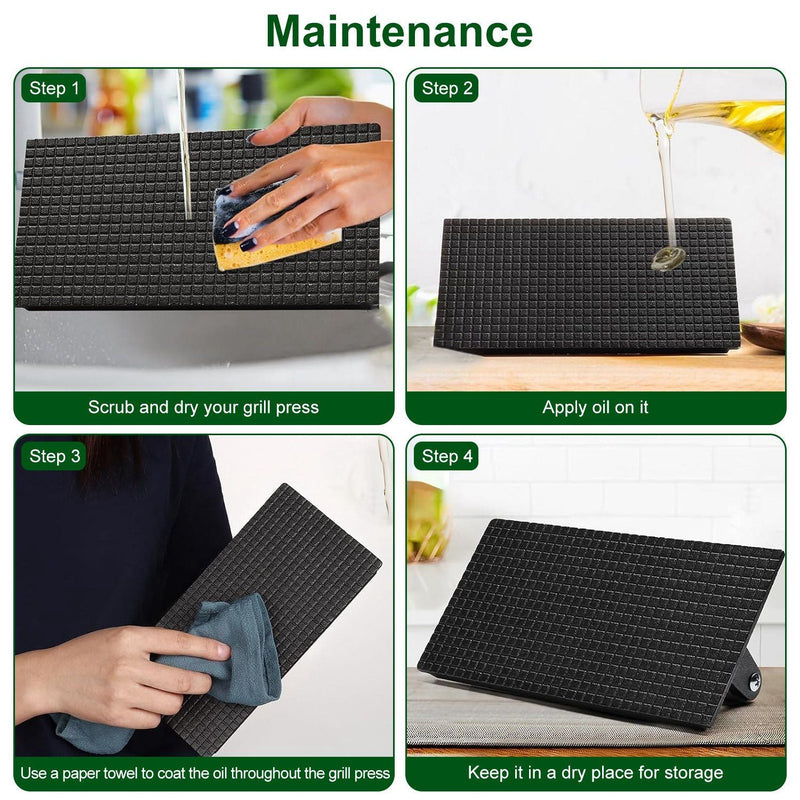 Load image into Gallery viewer, 2-Piece Cast Iron Grill Press Set – Round &amp; Rectangular Meat Smasher
