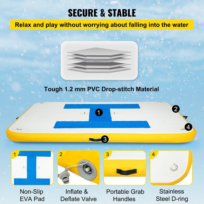 Load image into Gallery viewer, 8x5 ft Inflatable Floating Dock Platform with Electric Air Pump
