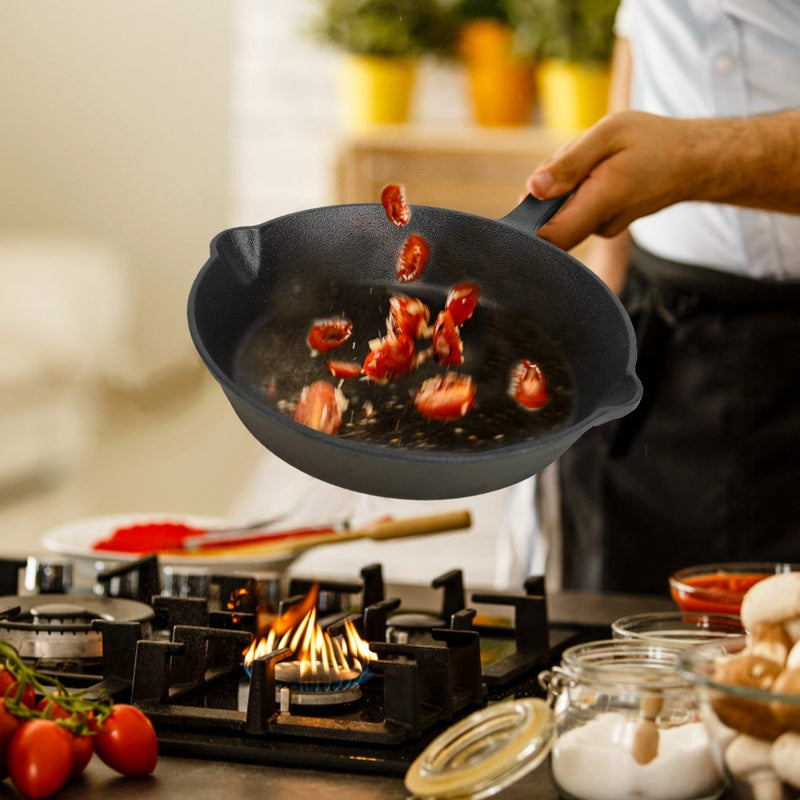 Load image into Gallery viewer, 3Pcs Pre-Seasoned Cast Iron Skillet Set 6/8/10in Non-Stick Oven Safe Cookware Heat-Resistant Frying Pan
