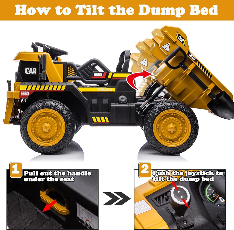 Load image into Gallery viewer, 12V Dump Truck Ride-On Toy - Perfect for Little Construction Workers!
