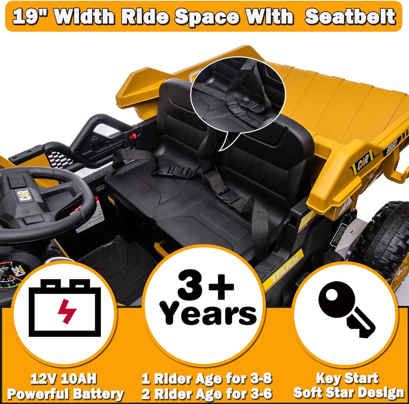 Load image into Gallery viewer, 12V Dump Truck Ride-On Toy - Perfect for Little Construction Workers!
