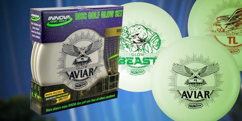 Load image into Gallery viewer, Glow Disc Golf Starter Set - 3 Glow Discs
