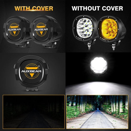 4 Inch Round LED Pod Lights Black Cover Light Shield Cover