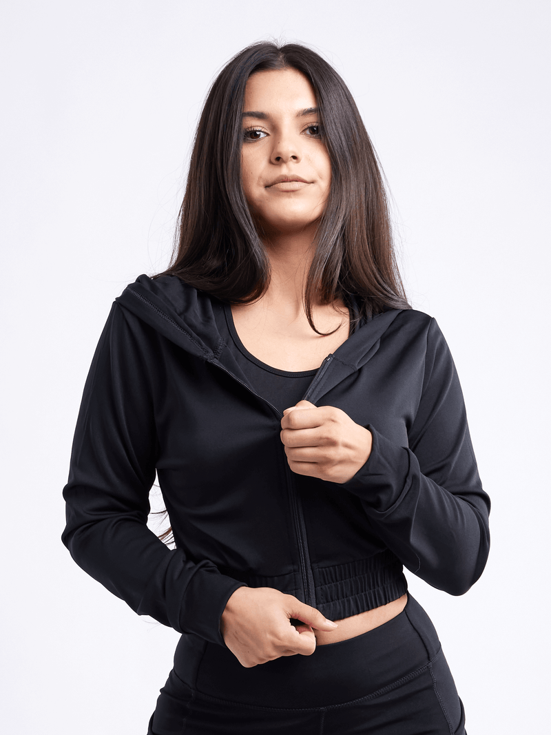 Load image into Gallery viewer, JupiterGear Athletic Zip-Up Crop Hoodie Jacket
