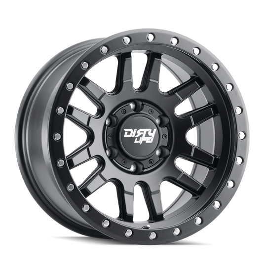Dirty Life 9309 Canyon Pro 17x9/5x127 BP/-12mm Offset/71.5mm Hub Matte Black Wheel - Beadlock