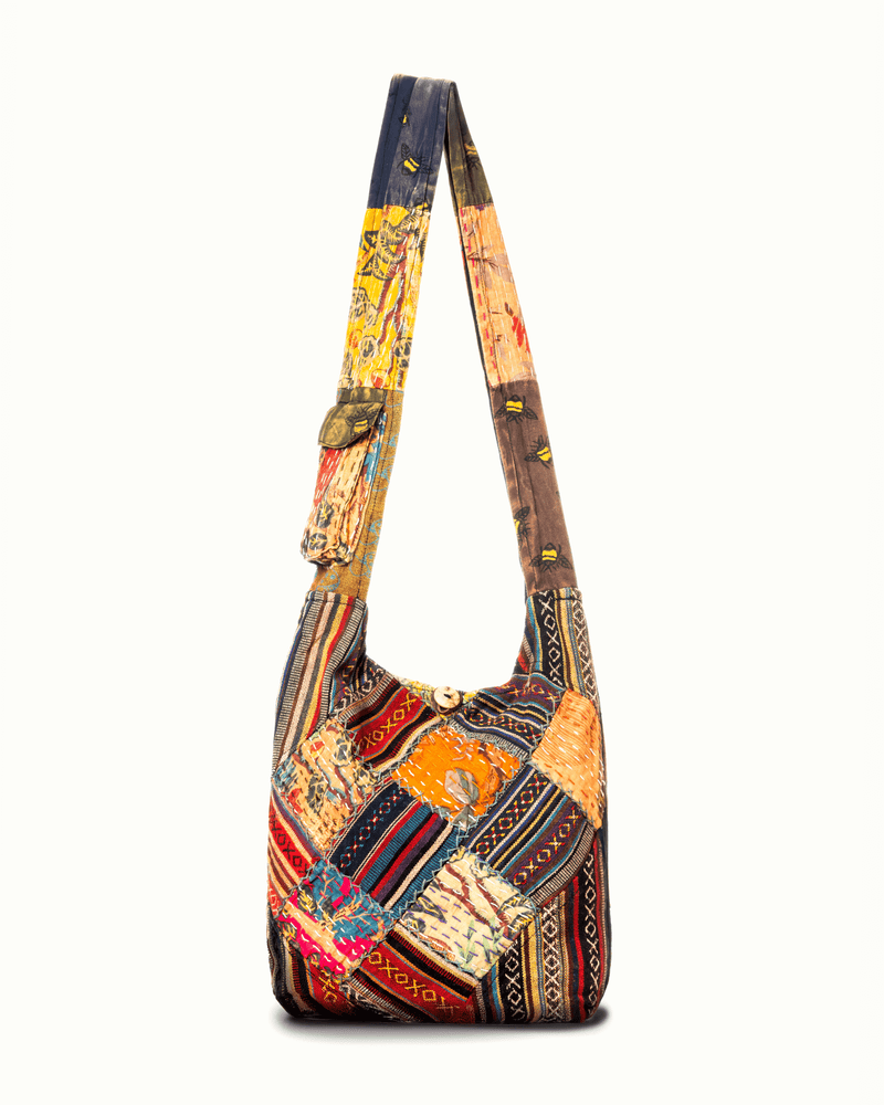 Load image into Gallery viewer, Kathmandu Collection Quilted Patchwork Hobo Bag
