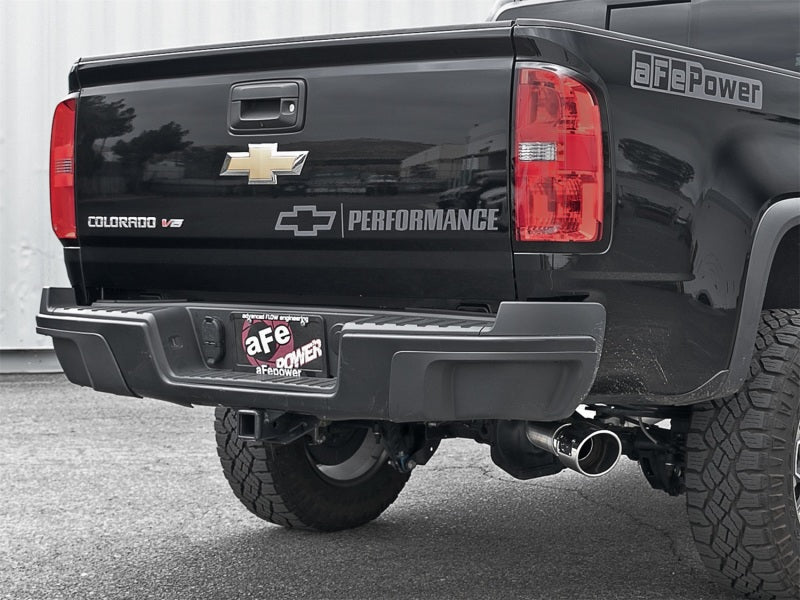 Load image into Gallery viewer, aFe Mach Force-XP Exhaust 3in CB SS 15-17 GM Colorado/Canyon 2.5L/3.6L Side Exit w/ Polished Tip
