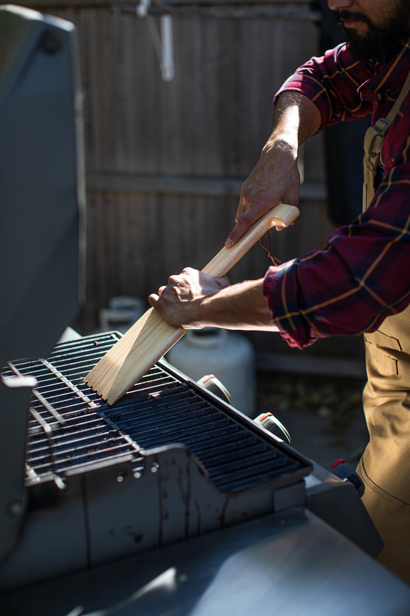 Load image into Gallery viewer, Hardwood BBQ Grill Scraper with Bottle Opener
