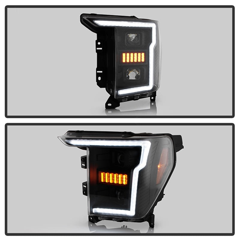 Load image into Gallery viewer, Spyder Signature 20-21 Ford F150(Halogen Model) Proj. Headlights - Black(PRO-YD-FF15021HALSI-SEQ-BK)

