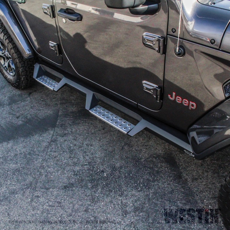 Load image into Gallery viewer, Westin/HDX 2018 Jeep Wrangler JL Unlimited Drop Nerf Step Bars - Textured Black
