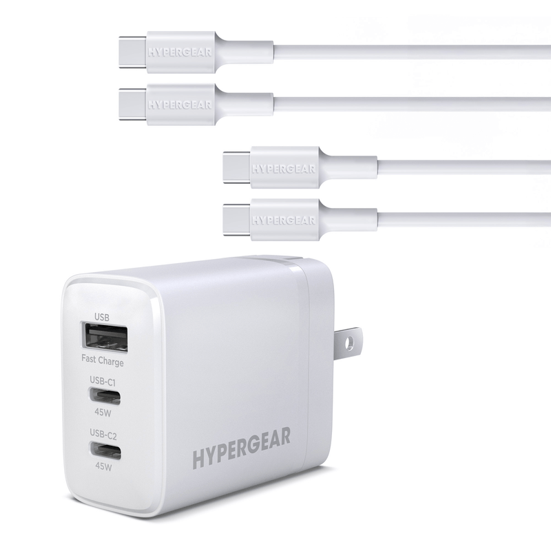 Load image into Gallery viewer, HyperGear 45W USB-C PD PPS Tri-Port GaN Fast Wall Charger
