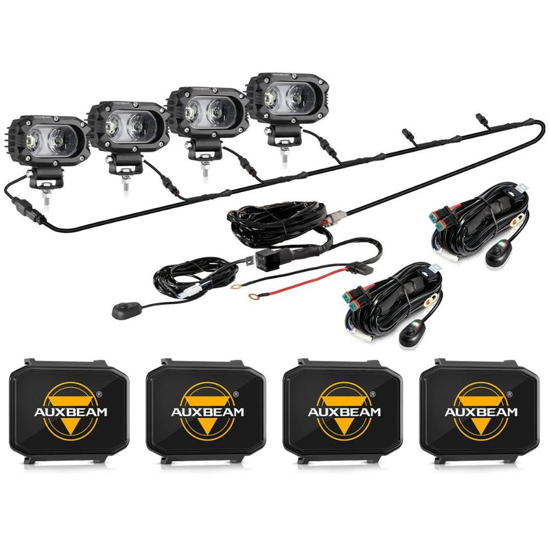 Load image into Gallery viewer, R4 Series | 4 Inch 60W Corrugated Lens 120° Wide Beam LED Pods Lights
