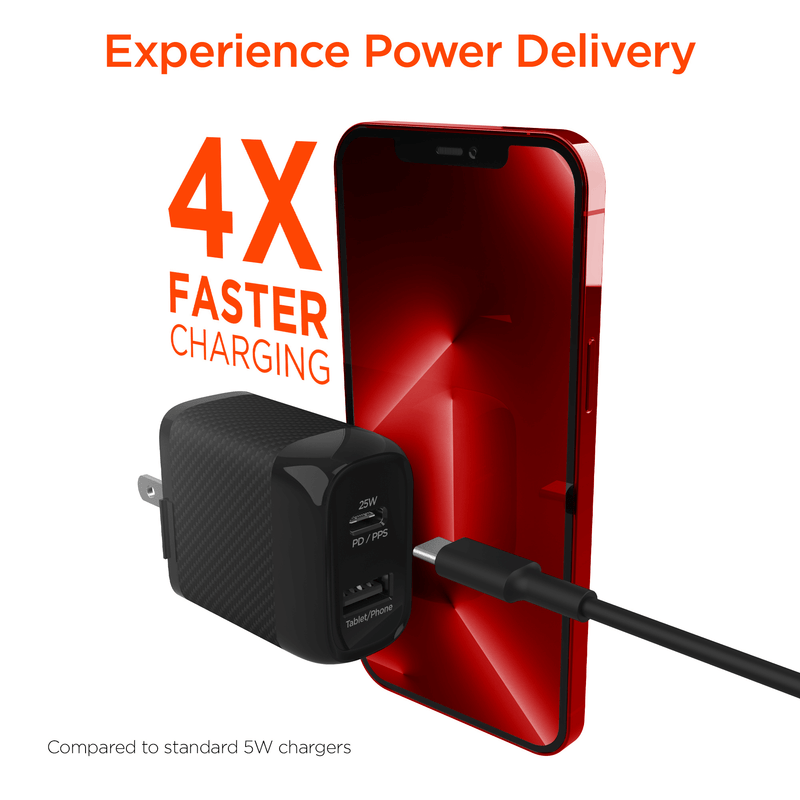 Load image into Gallery viewer, HyperGear SpeedBoost 25W USB-C PD + 12W USB Fast Wall Charger with PPS
