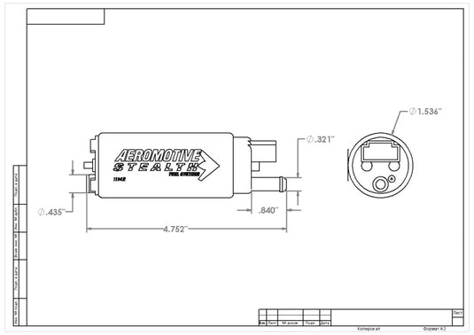 Aeromotive 340 Fuel Pump Offset Inlet