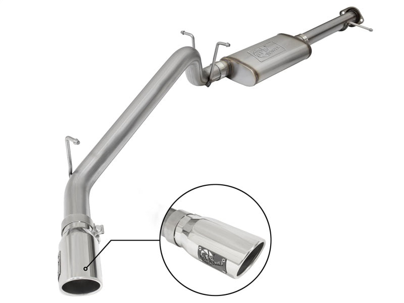 Load image into Gallery viewer, aFe Mach Force-XP Exhaust 3in CB SS 15-17 GM Colorado/Canyon 2.5L/3.6L Side Exit w/ Polished Tip

