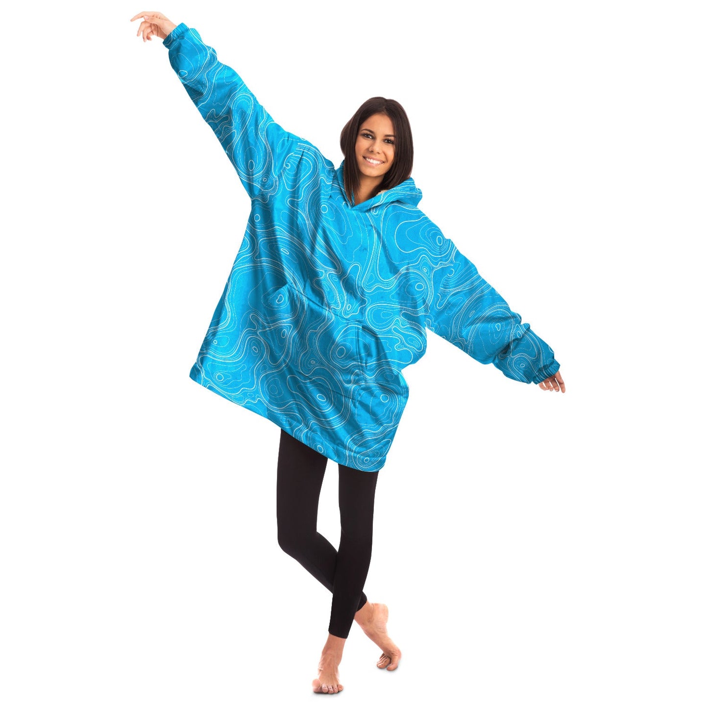 Rad Palm Blue Topographic Snug Hoodie