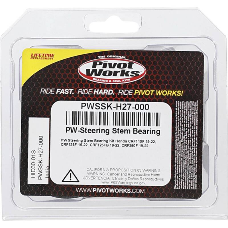Pivot Works 19-23 Honda CRF110F Steering Stem Bearing Kit
