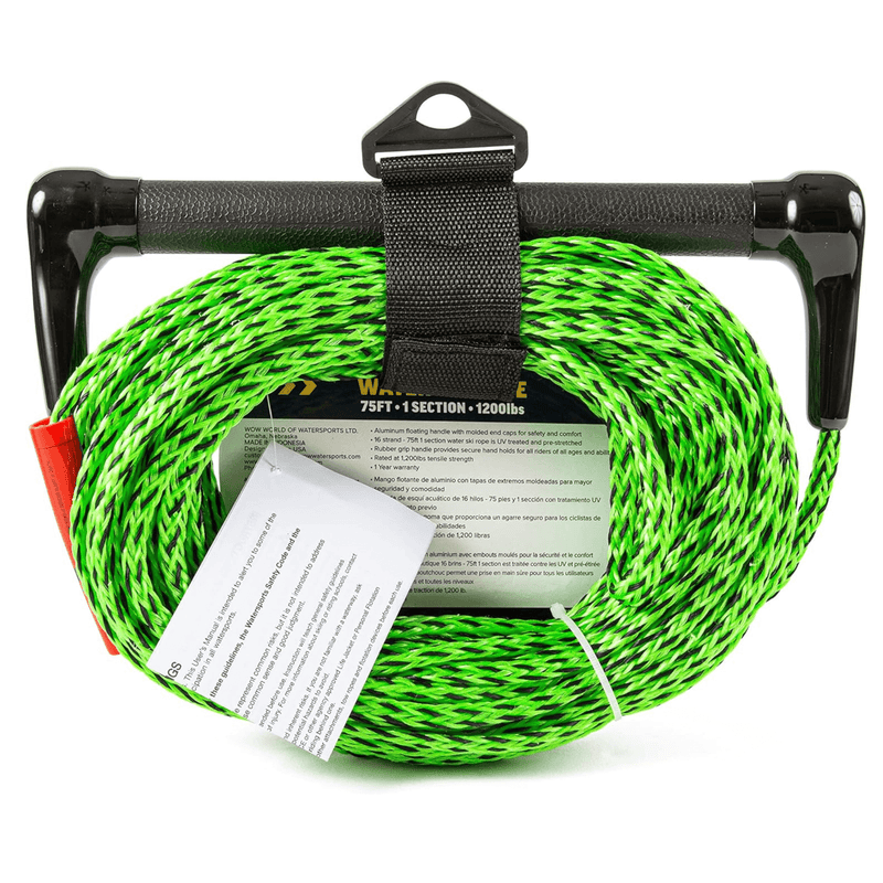 Load image into Gallery viewer, WOW Watersports 75ft 1-Section Tow Rope with Rubber Handle
