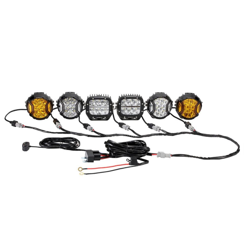 Load image into Gallery viewer, 6-LED Pod Light Power Wiring Harness Kit with 3 PIN DT Plug
