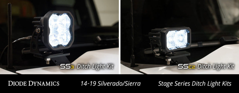 Load image into Gallery viewer, Diode Dynamics 14-19 Silverado/Sierra SS3 LED Ditch Light Kit Sport - White Combo
