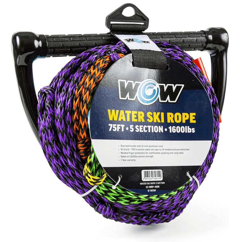 Load image into Gallery viewer, WOW Watersports 75ft 5-Section Pre-Stretched Water Ski Rope
