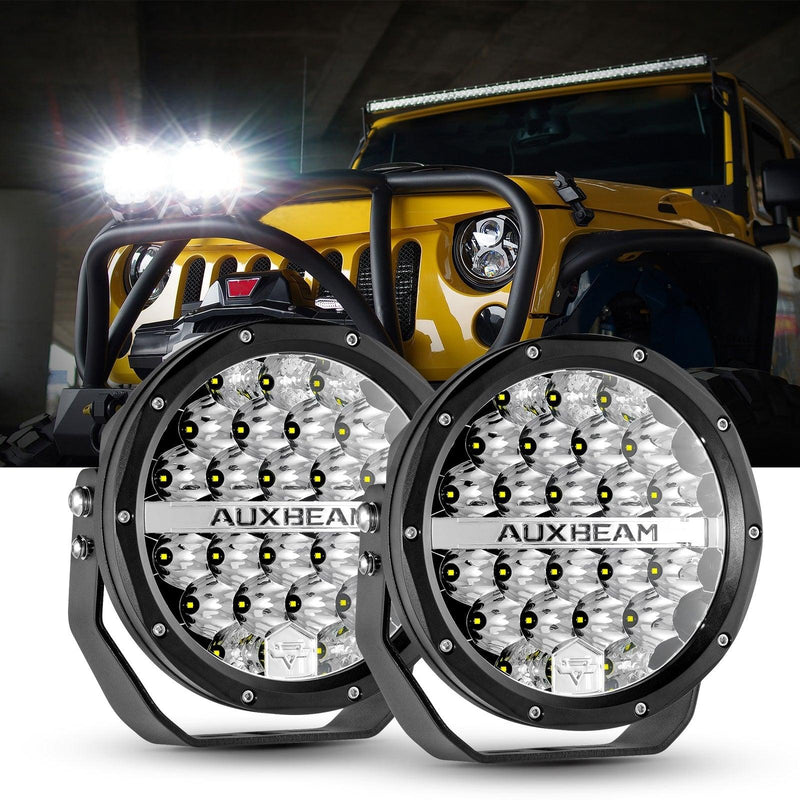 Load image into Gallery viewer, (2pcs/set) 7 Inch 240W Round Offroad LED Driving Lights with DRL+Amber/Black Covers(Optional) for SUV ATV UTV Trucks Pickup Boat
