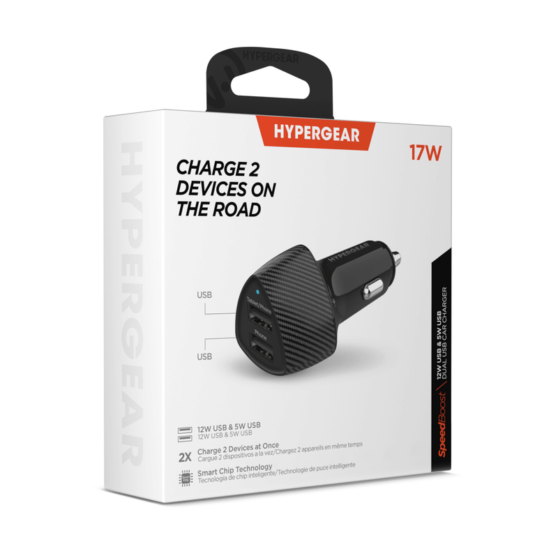 Load image into Gallery viewer, HyperGear SpeedBoost 12W USB + 5W USB Car Charger
