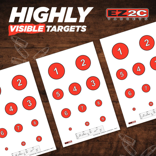 EZ2C Four Fun Game Styles: Paper Targets Shooting Range 11"x17" USA MADE