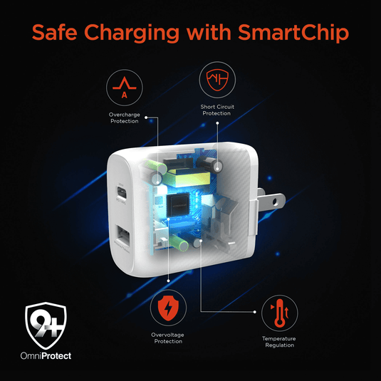 HyperGear SpeedBoost 25W USB-C PD + 12W USB Fast Wall Charger with PPS and 6ft MFi Lightning Cable