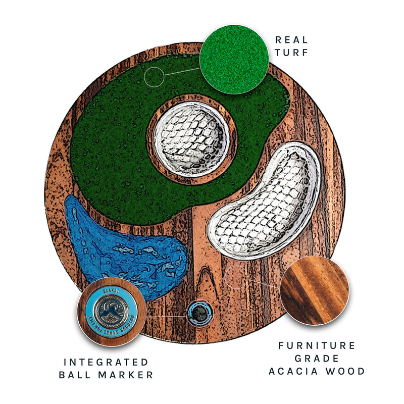 Load image into Gallery viewer, Island Hole | Wood and Resin Cornhole x Golf Chipping Game
