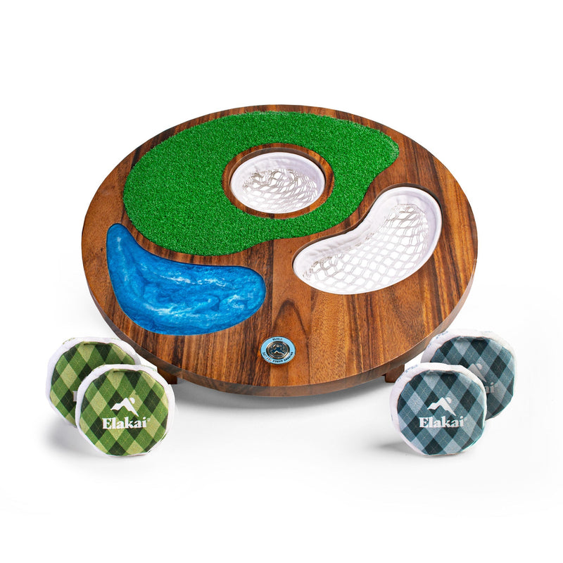 Load image into Gallery viewer, Island Hole | Wood and Resin Cornhole x Golf Chipping Game
