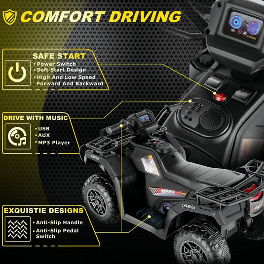 Electric 12V ATV Quad for Kids with 2 Speeds and 2x30W Motor