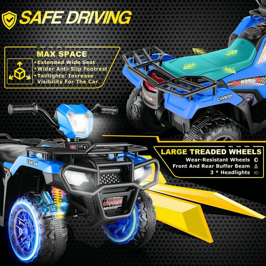 Electric 12V ATV Quad for Kids with 2 Speeds and 2x30W Motor