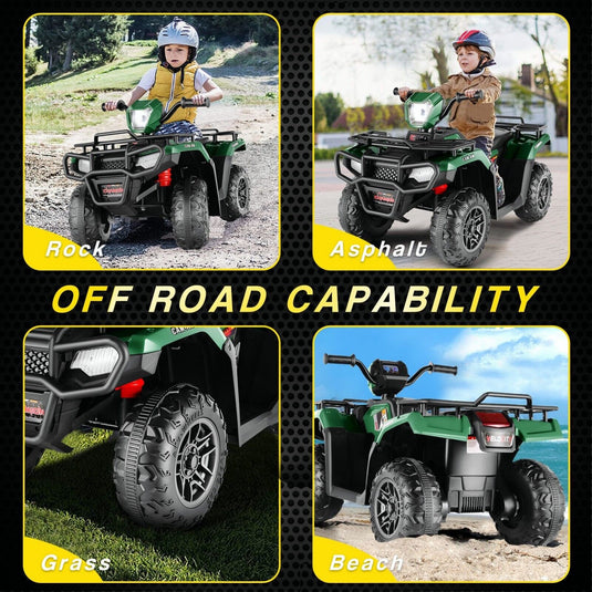 Electric 4-Wheeler Quad for Kids - 12V Battery Powered Ride-On with Dual Speeds