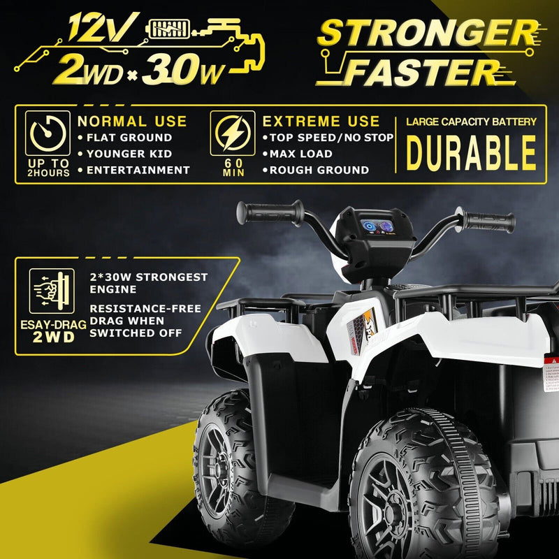 Load image into Gallery viewer, Electric 4-Wheeler Quad Car for Kids with MP3 &amp; Light - 12V Battery Powered
