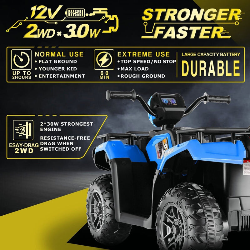 Load image into Gallery viewer, Electric 4-Wheeler Quad Car for Kids with MP3 &amp; Light - 12V Battery Powered
