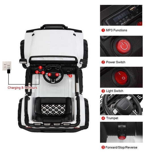 Electric 12V Kids Ride On Car with Remote Control and LED Lights - Perfect Gift for Little Drivers!