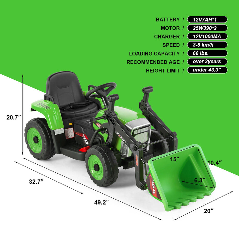 Load image into Gallery viewer, Electric 12V Kids Ride-On Excavator Truck with Music, Lights, and Remote Control
