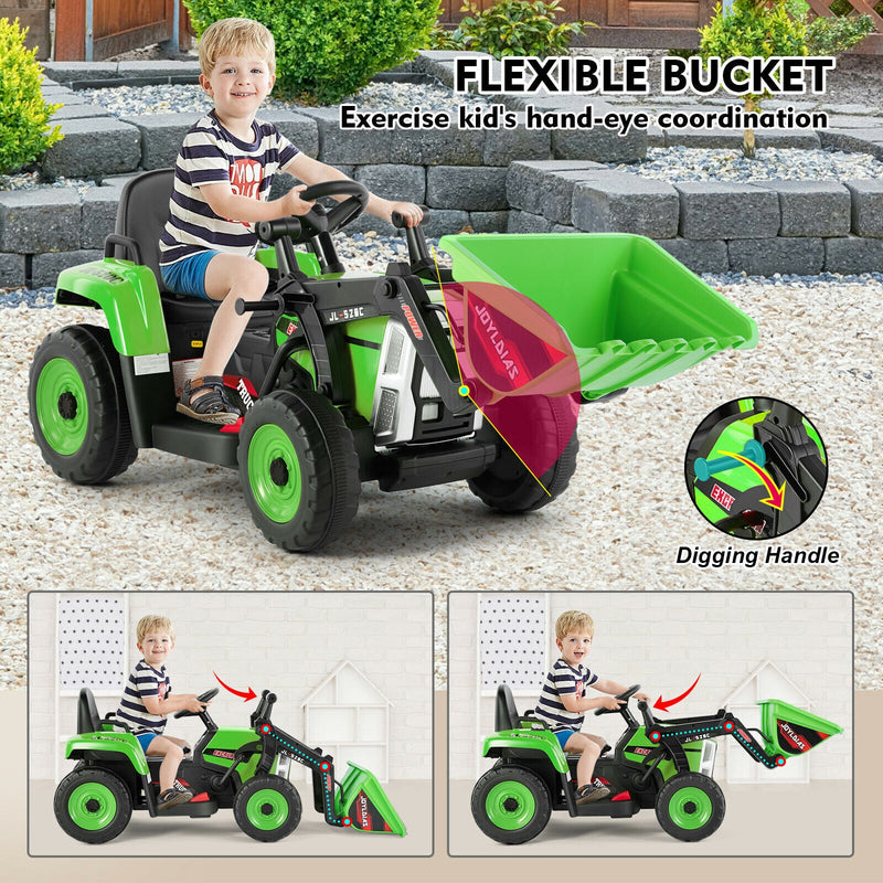 Load image into Gallery viewer, Electric 12V Kids Ride-On Excavator Truck with Music, Lights, and Remote Control
