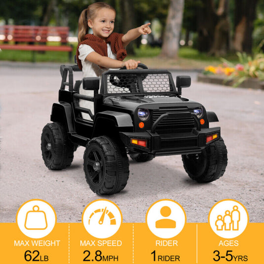 Electric 12V Kids Ride On Jeep with Remote Control - Perfect Xmas Gift!