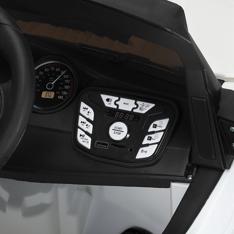 Load image into Gallery viewer, Electric 12V Kids Ride On Pickup Truck with MP3, LED Lights, and 6 Wheels in White and Pink
