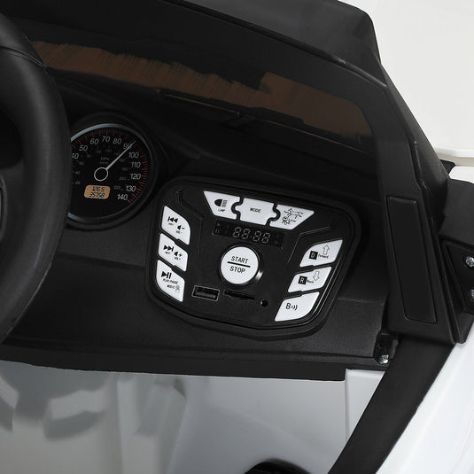 Electric 12V Kids Ride On Pickup Truck with MP3, LED Lights, and 6 Wheels in White and Pink