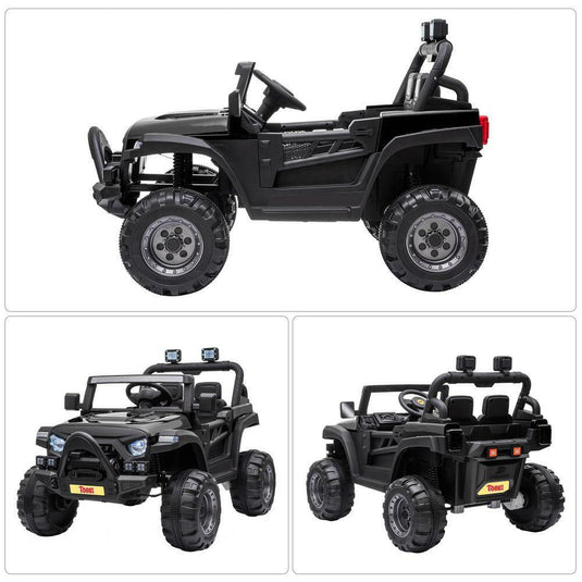 Electric 12V Off-Road Car with Remote Control - Black