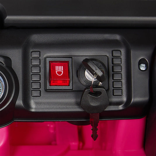 Electric 12V Pink Kids Ride On Jeep with USB, LED, Bluetooth, and RC Control