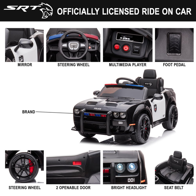 Load image into Gallery viewer, Electric 12V Police Car for Kids with Remote Control - Fun and Safe Ride-On Toy

